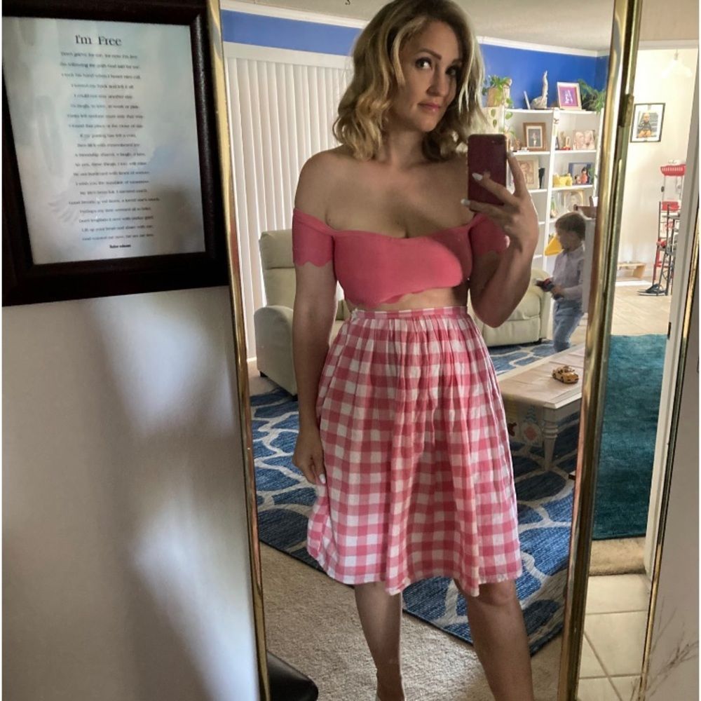 💕 Pink gingham skirt 💕